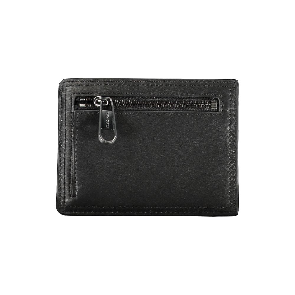 Elegante schwarze Ledergeldbörse mit Kartenhalter