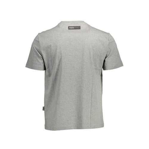 "Graues Herren-T-Shirt aus Baumwolle mit Kontrastdetails"