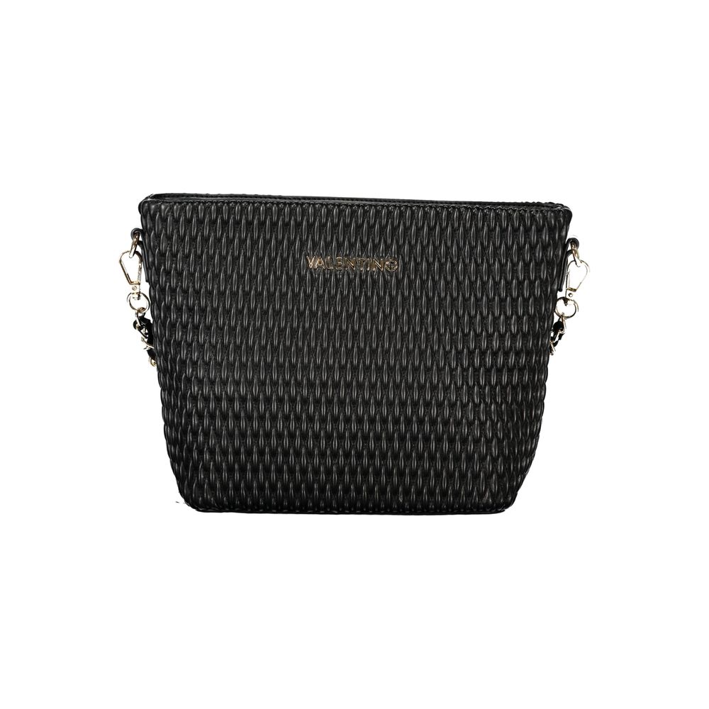 Schwarze Damen-Handtasche aus Polyurethan mit abnehmbarem Schultergriff