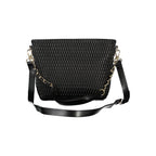 Schwarze Damen-Handtasche aus Polyurethan mit abnehmbarem Schultergriff
