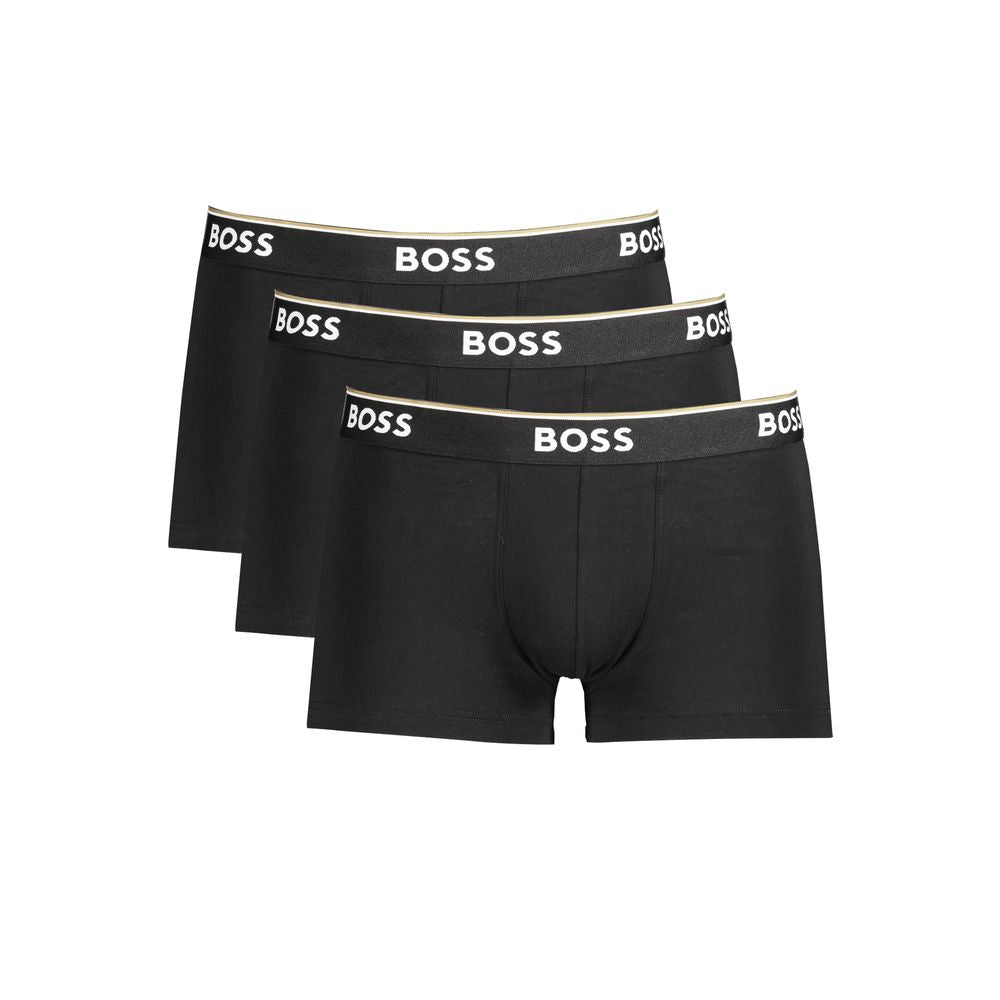 Herren Boxer Briefs aus schwarzer Baumwolle