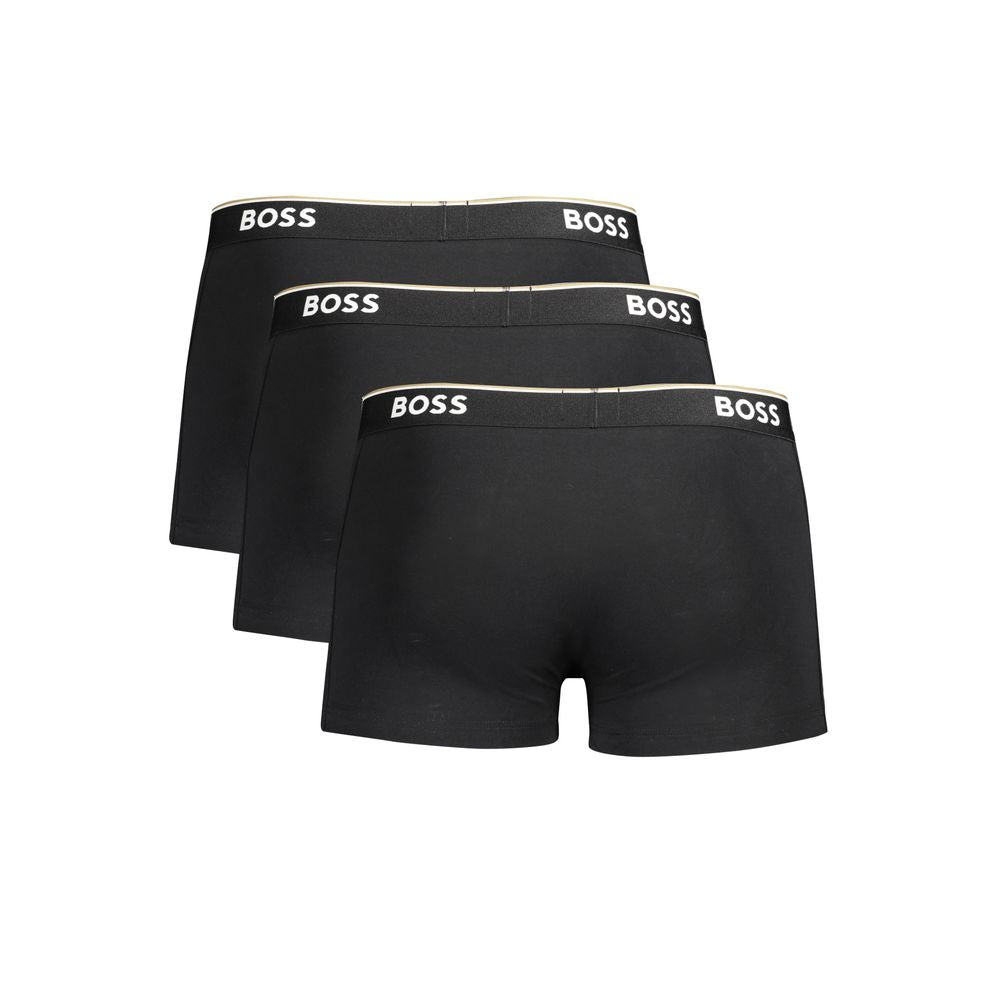 Herren Boxer Briefs aus schwarzer Baumwolle