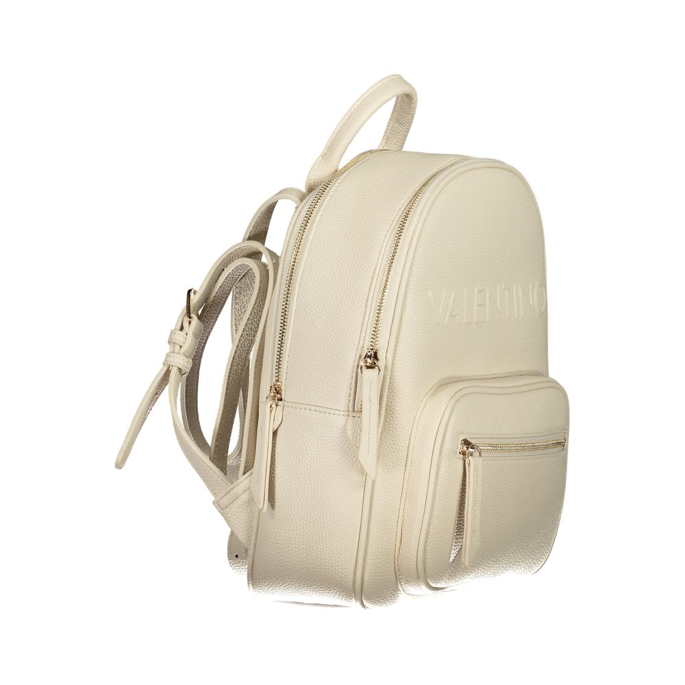 Beige Polyurethane Women's Backpack