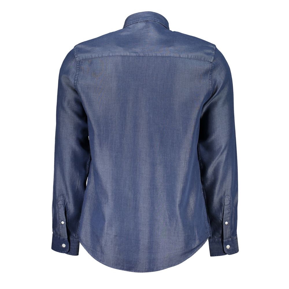 Blaues Herrenhemd aus Lyocell
