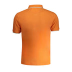 Orange Cotton Men Polo Shirt