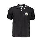 Black Cotton Men Polo Shirt