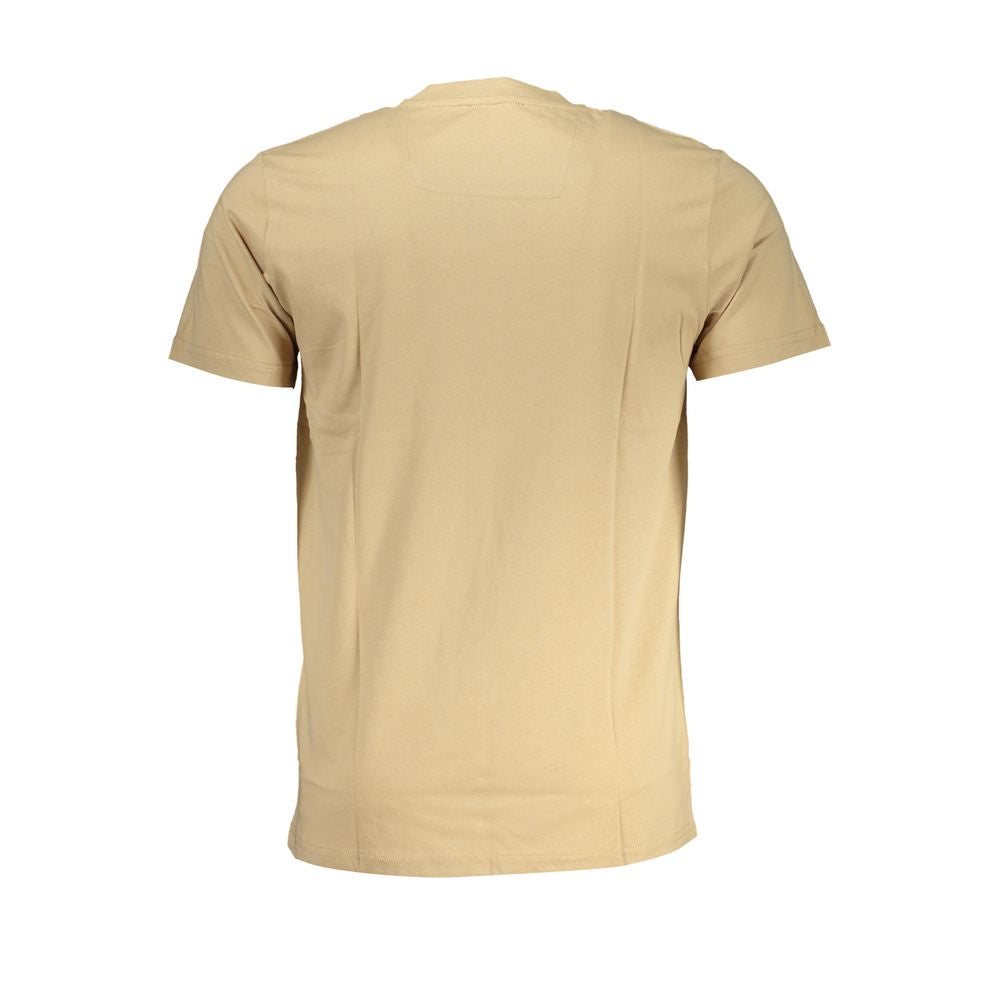 Beige Baumwoll-T-Shirt für Herren