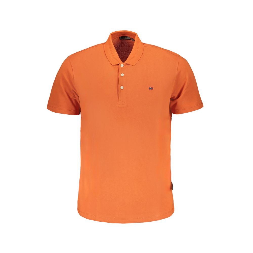 Orangenes Polohemd aus Baumwolle für Herren