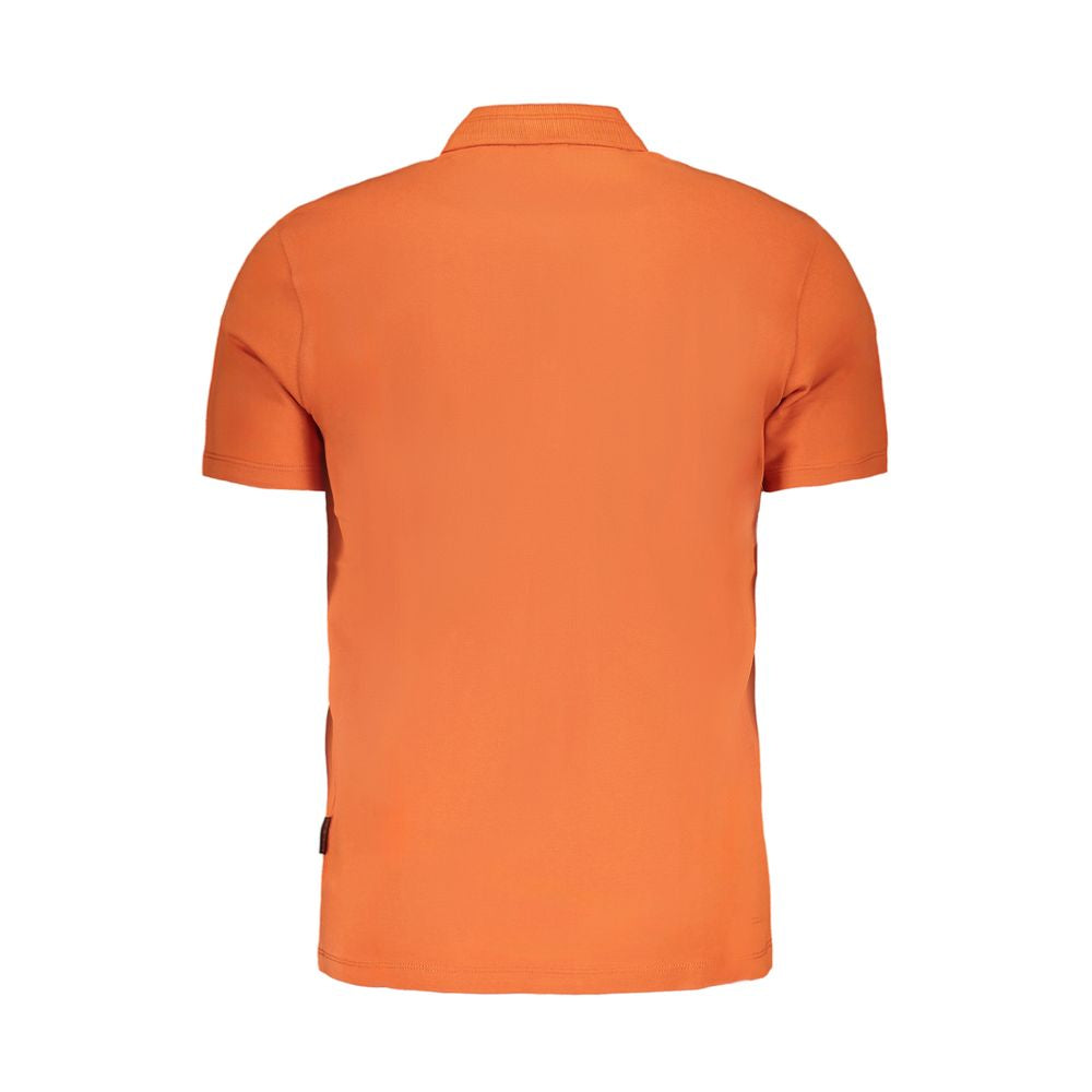 Orangenes Polohemd aus Baumwolle für Herren