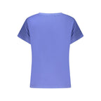 Blue Cotton Women T-Shirt