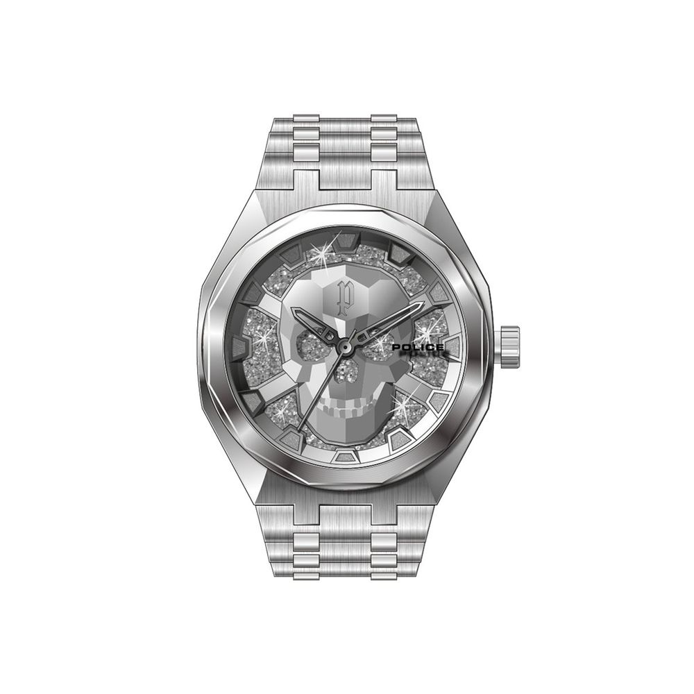 Silberne Edelstahl-Dresswatch