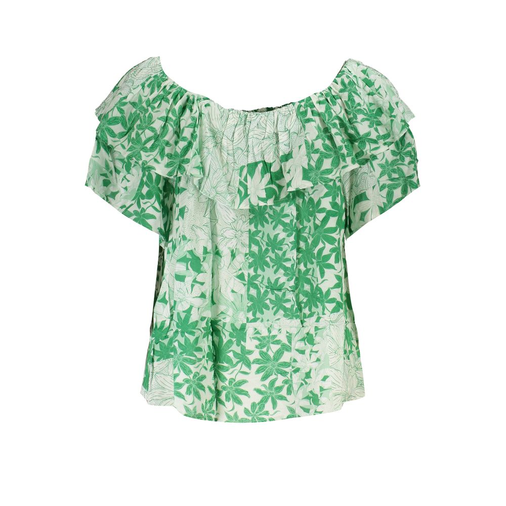 Grünes Baumwoll-T-Shirt für Damen
