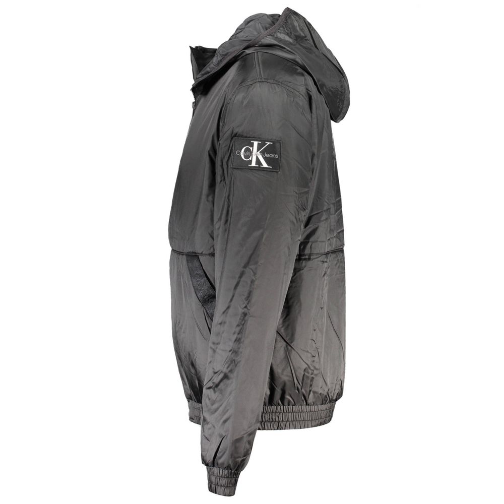 Schwarze Polyester-Herrenjacke