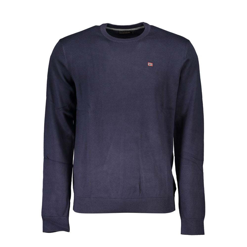 Maglione blu in cotone da uomo