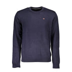 Maglione blu in cotone da uomo