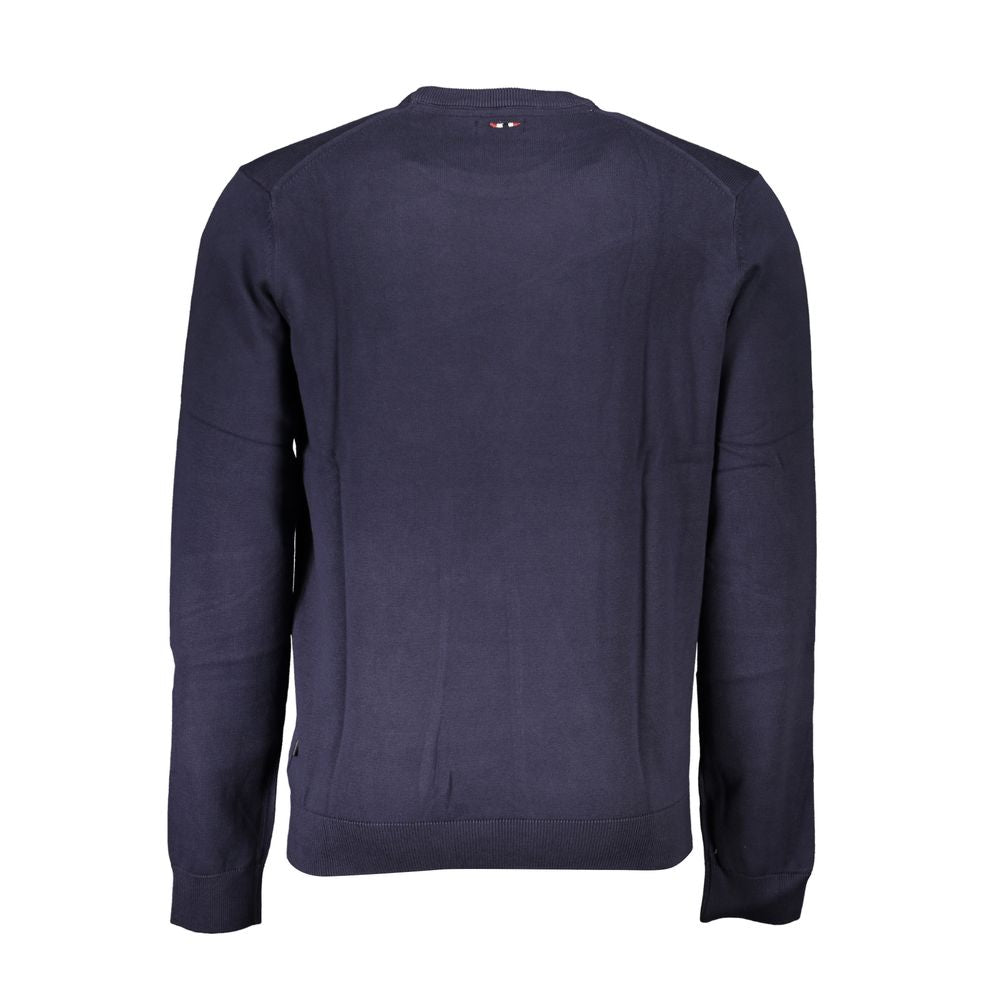 Maglione blu in cotone da uomo