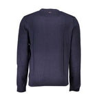 Maglione blu in cotone da uomo