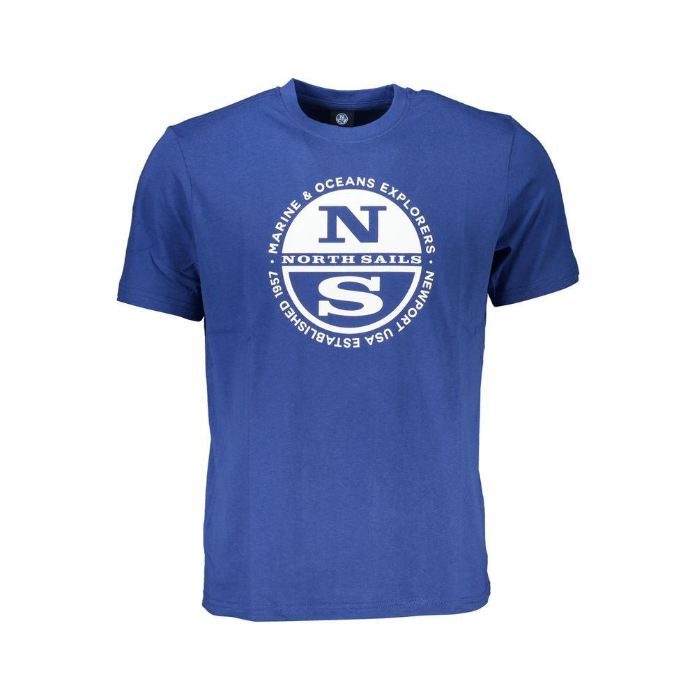 Blaues Baumwoll-T-Shirt für Herren
