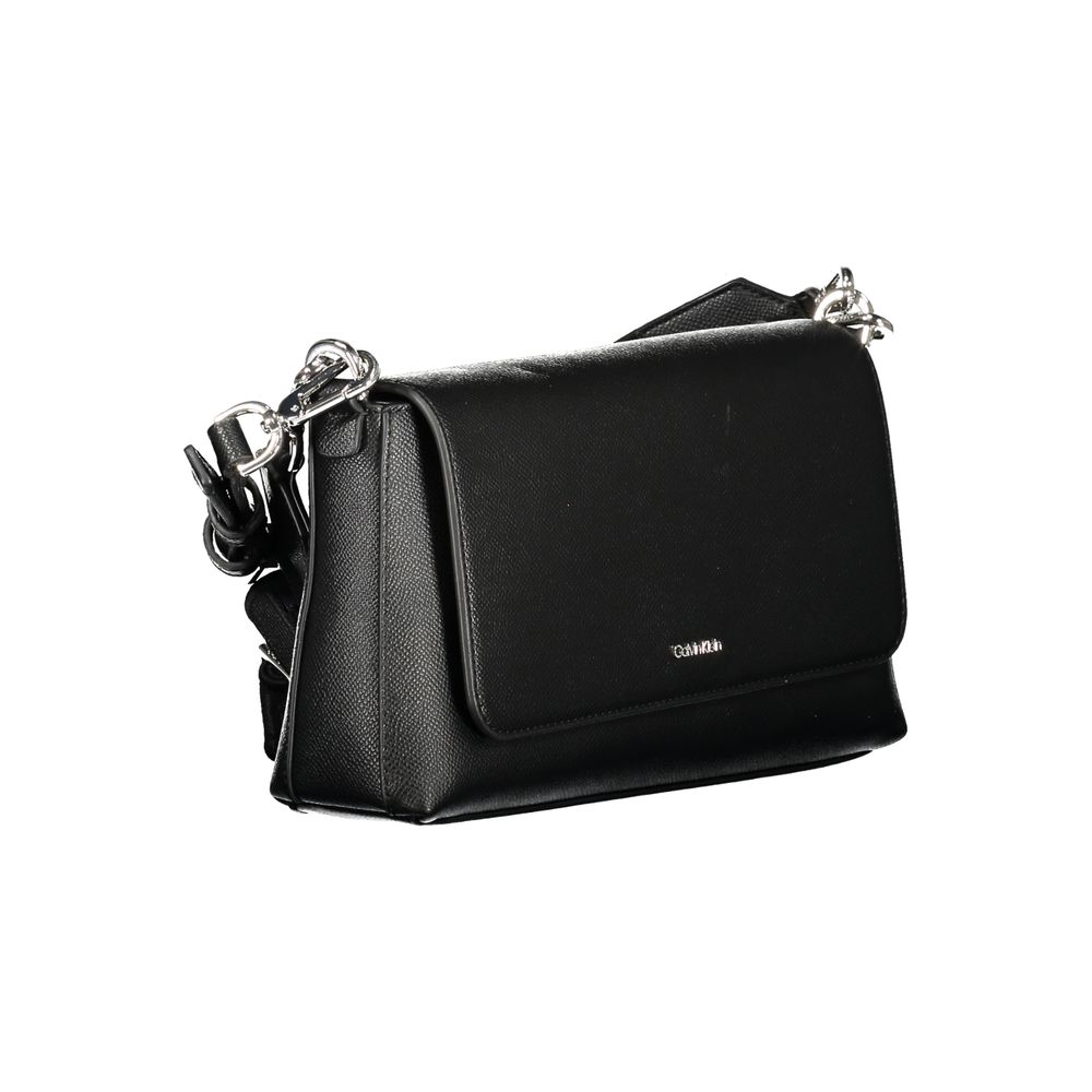 Schwarze Damenhandtasche aus Polyurethan