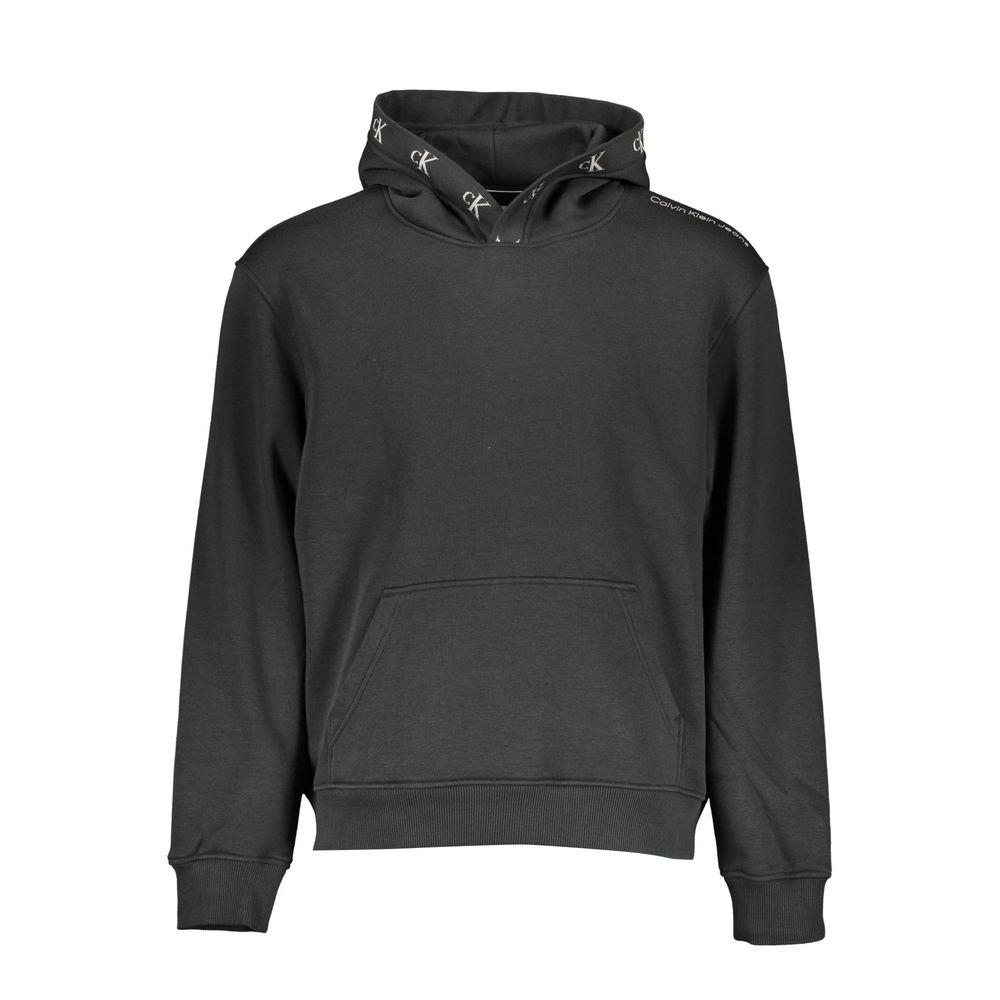 Schwarzes Herren-Sweatshirt aus Baumwolle mit Kapuze