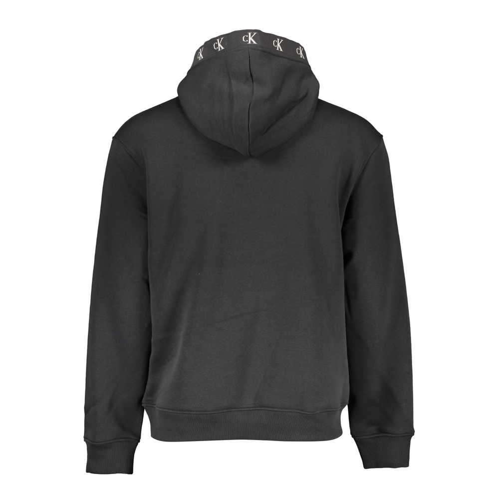 Schwarzes Herren-Sweatshirt aus Baumwolle mit Kapuze