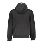Schwarzes Herren-Sweatshirt aus Baumwolle mit Kapuze
