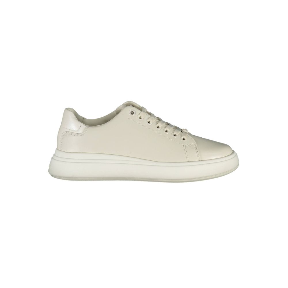 Beigefarbener Damen-Sneaker aus Leder