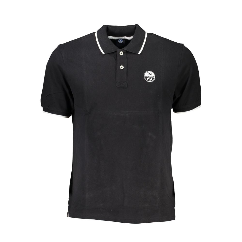 Schwarzes Baumwoll-Polohemd für Herren
