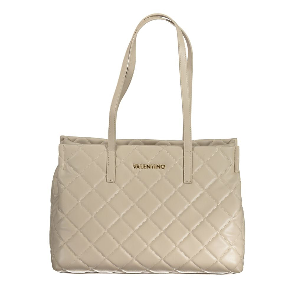 Beige Polyurethan-Damenhandtasche