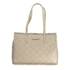 Beige Polyurethan-Damenhandtasche