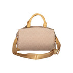 Beigefarbene Damenhandtasche aus Polyurethan
