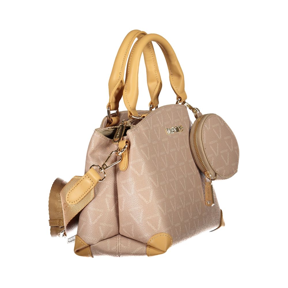 Beigefarbene Damenhandtasche aus Polyurethan
