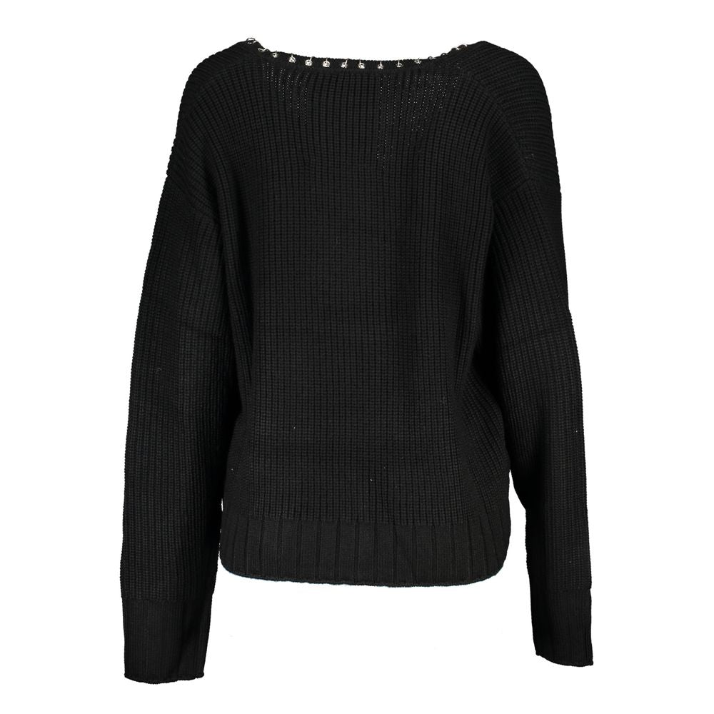 Black Tessuto Damen Pullover