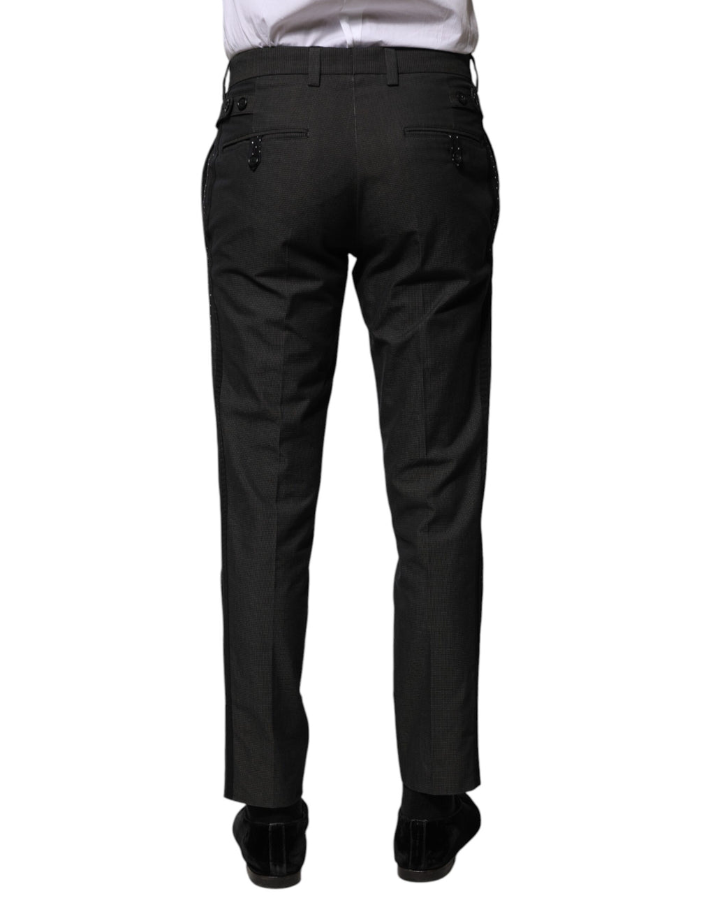 Pantaloni Eleganti Fantasia Cotone Grigio