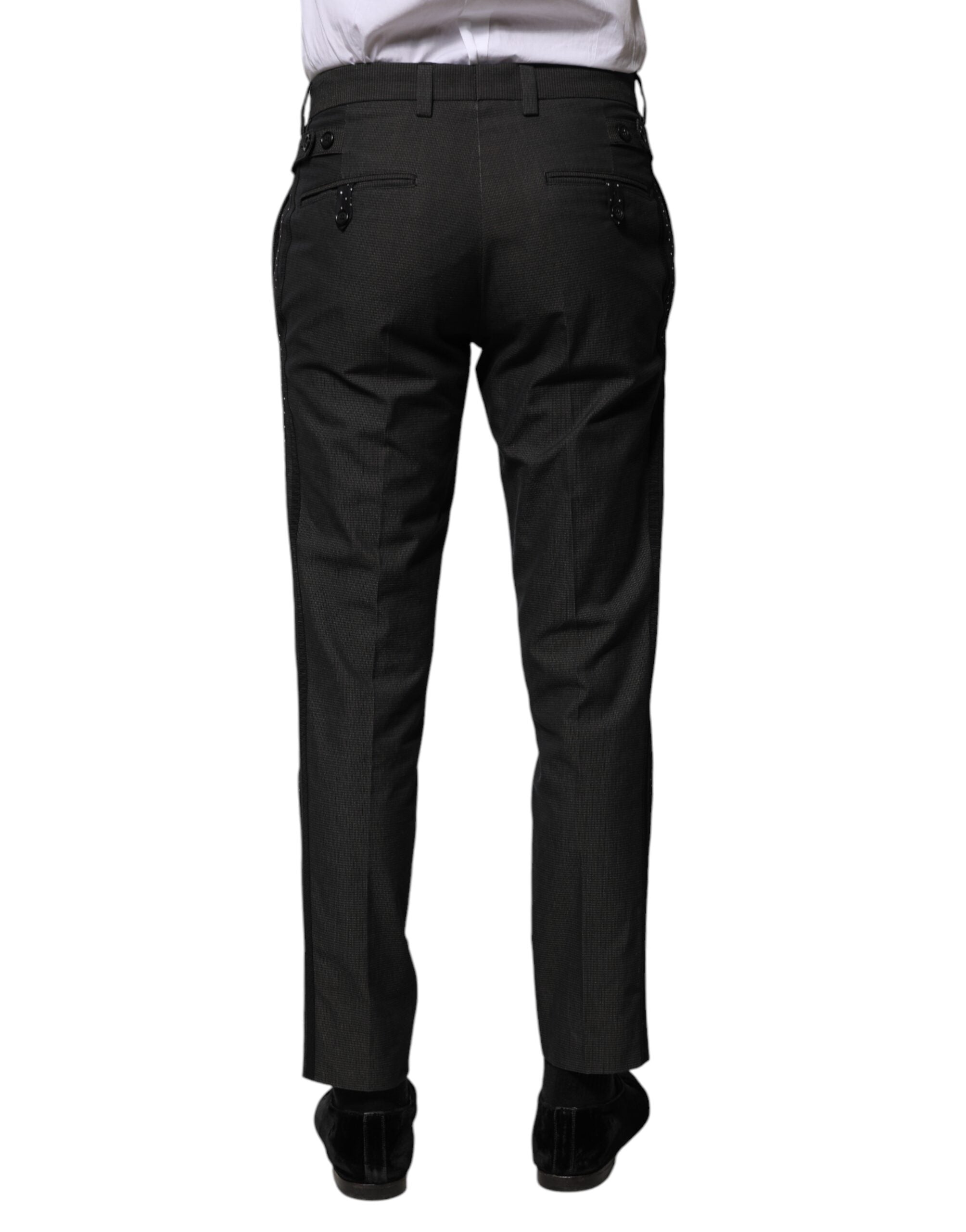 Pantaloni Eleganti Fantasia Cotone Grigio