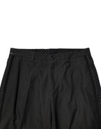 Pantaloni Eleganti Fantasia Cotone Grigio