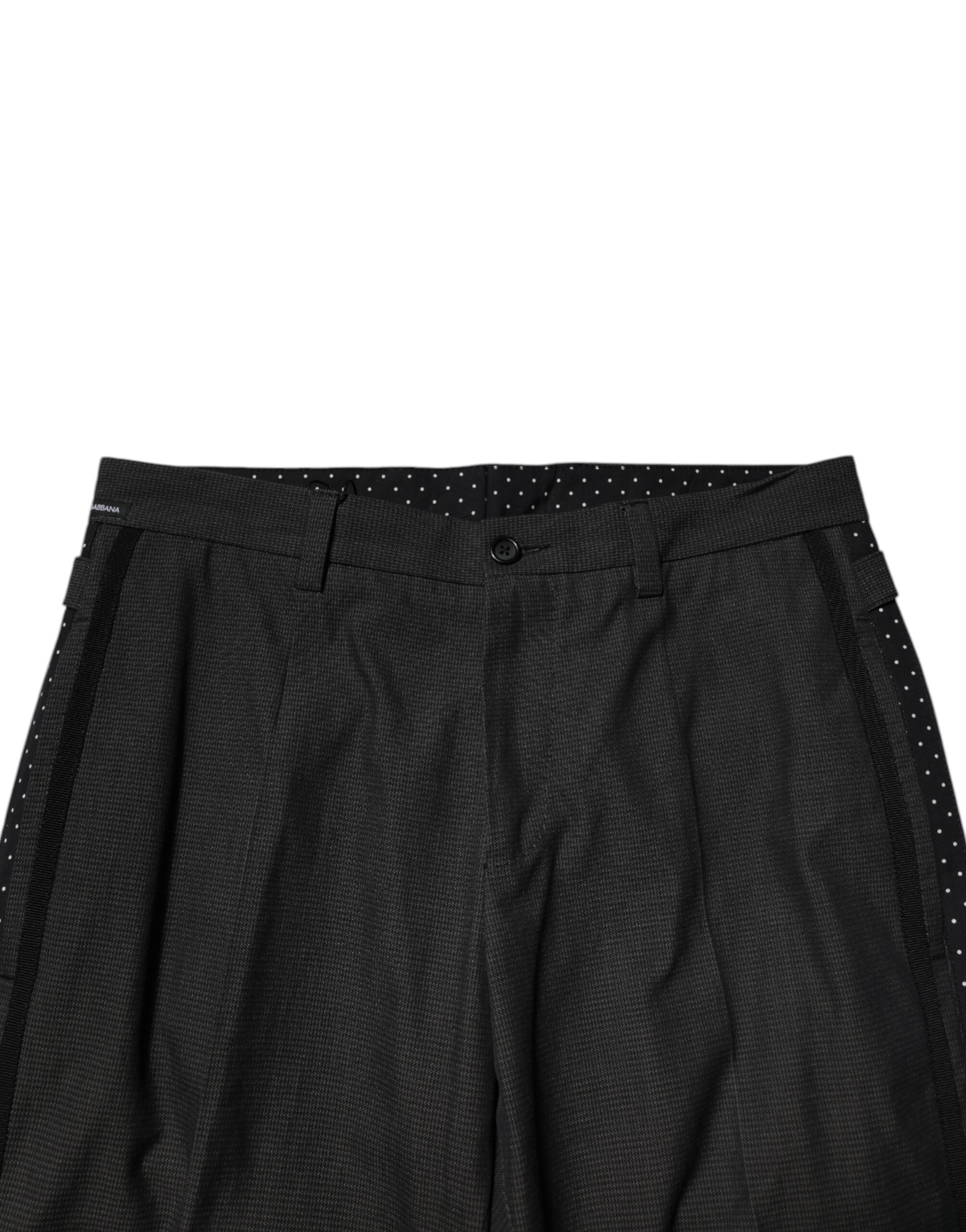 Pantaloni Eleganti Fantasia Cotone Grigio