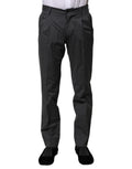 Graue gestreifte elegante Baumwollhose