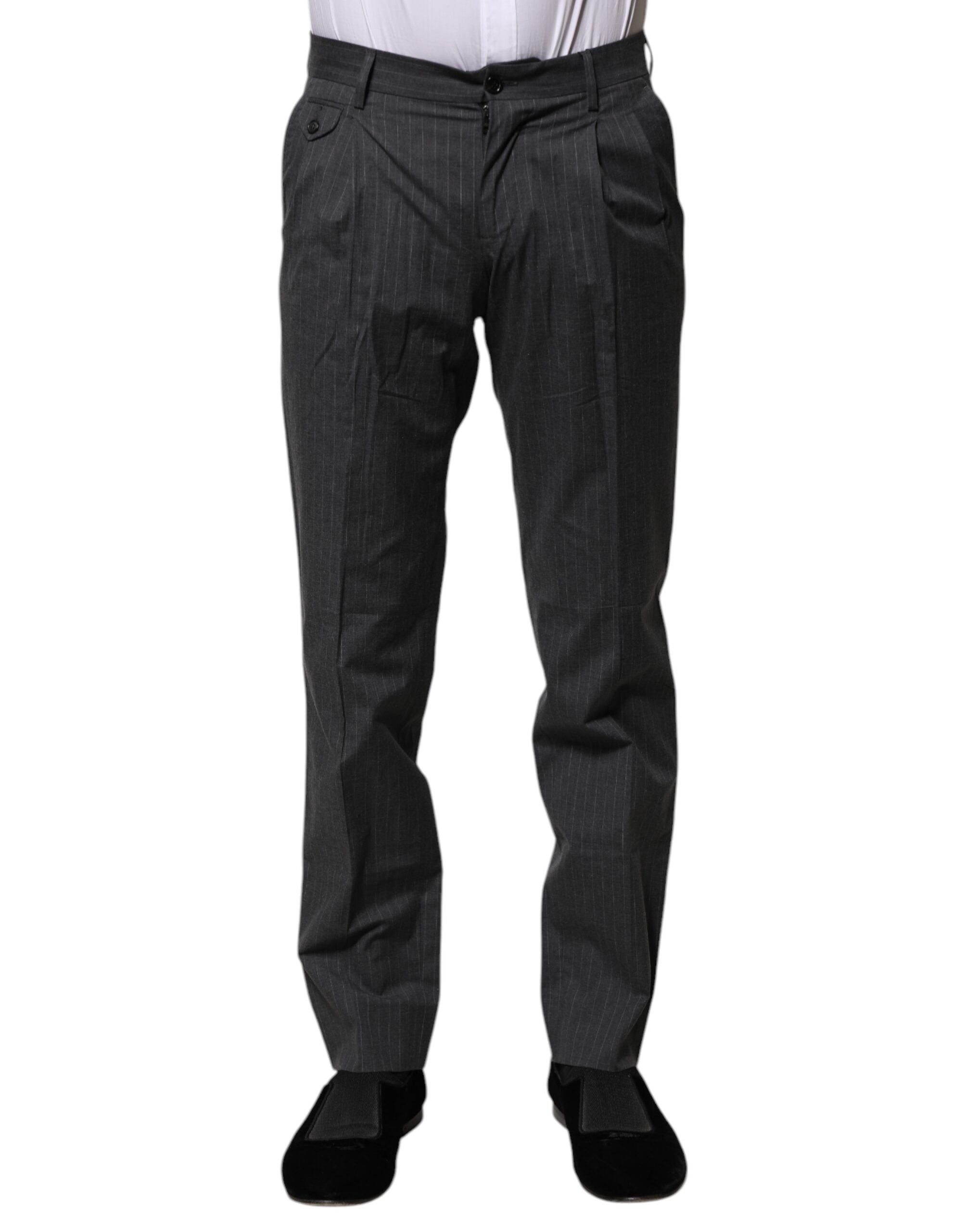 Graue gestreifte elegante Baumwollhose