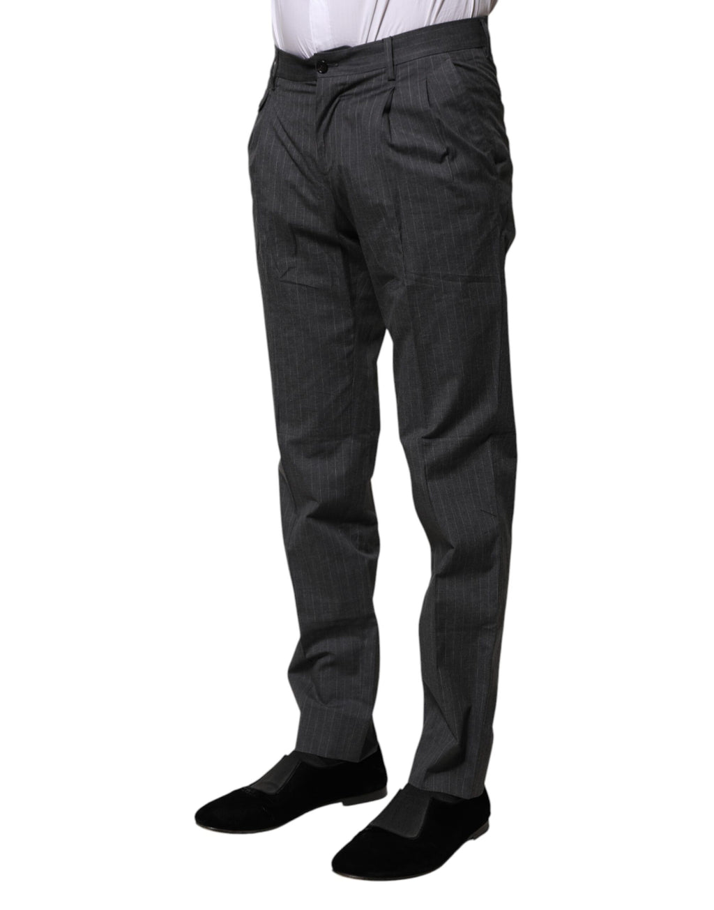 Graue gestreifte elegante Baumwollhose