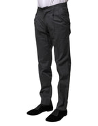 Graue gestreifte elegante Baumwollhose