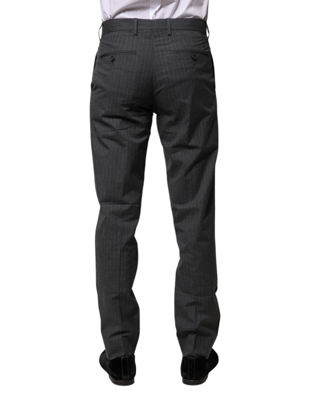 Graue gestreifte elegante Baumwollhose