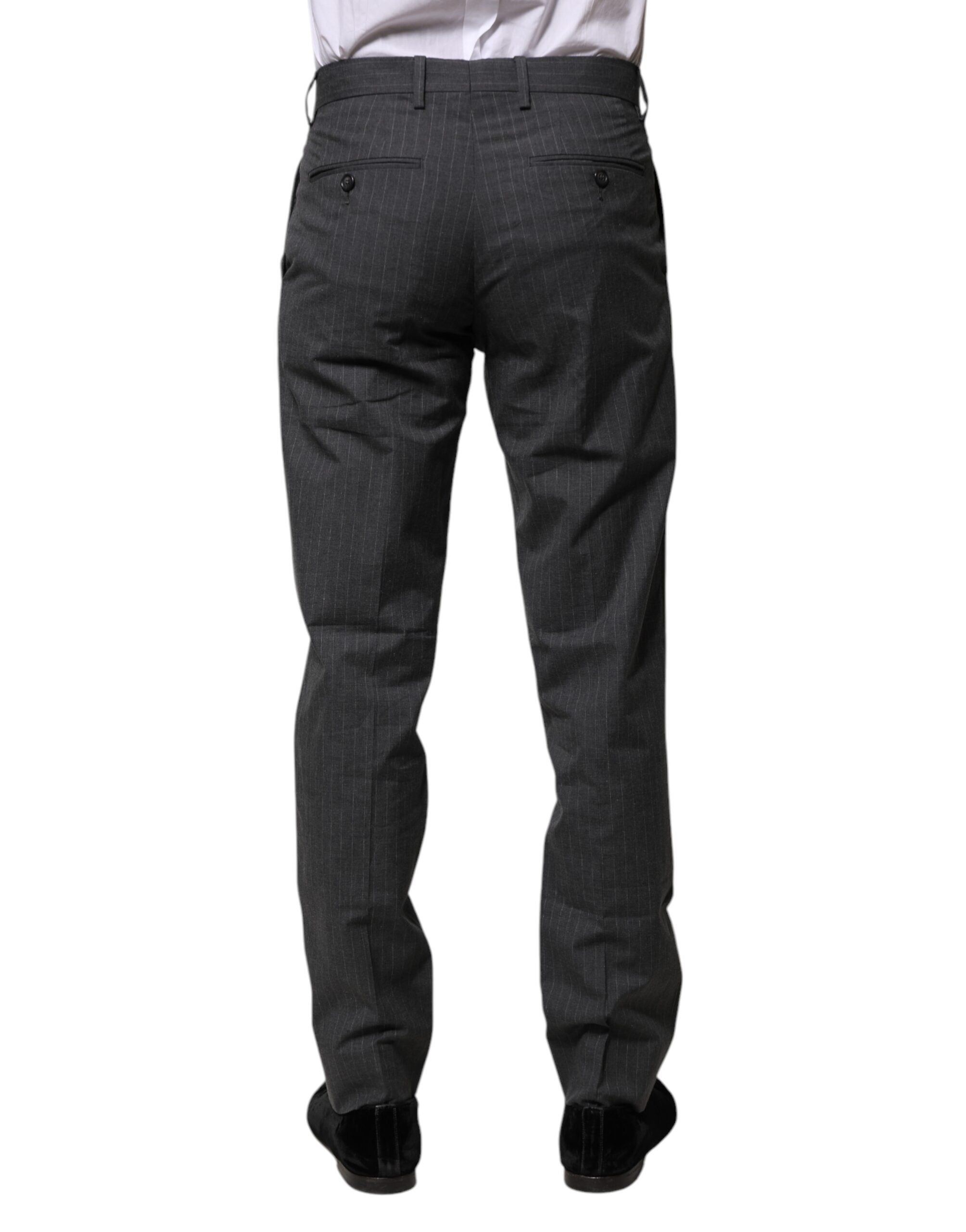 Graue gestreifte elegante Baumwollhose