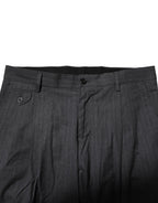 Graue gestreifte elegante Baumwollhose