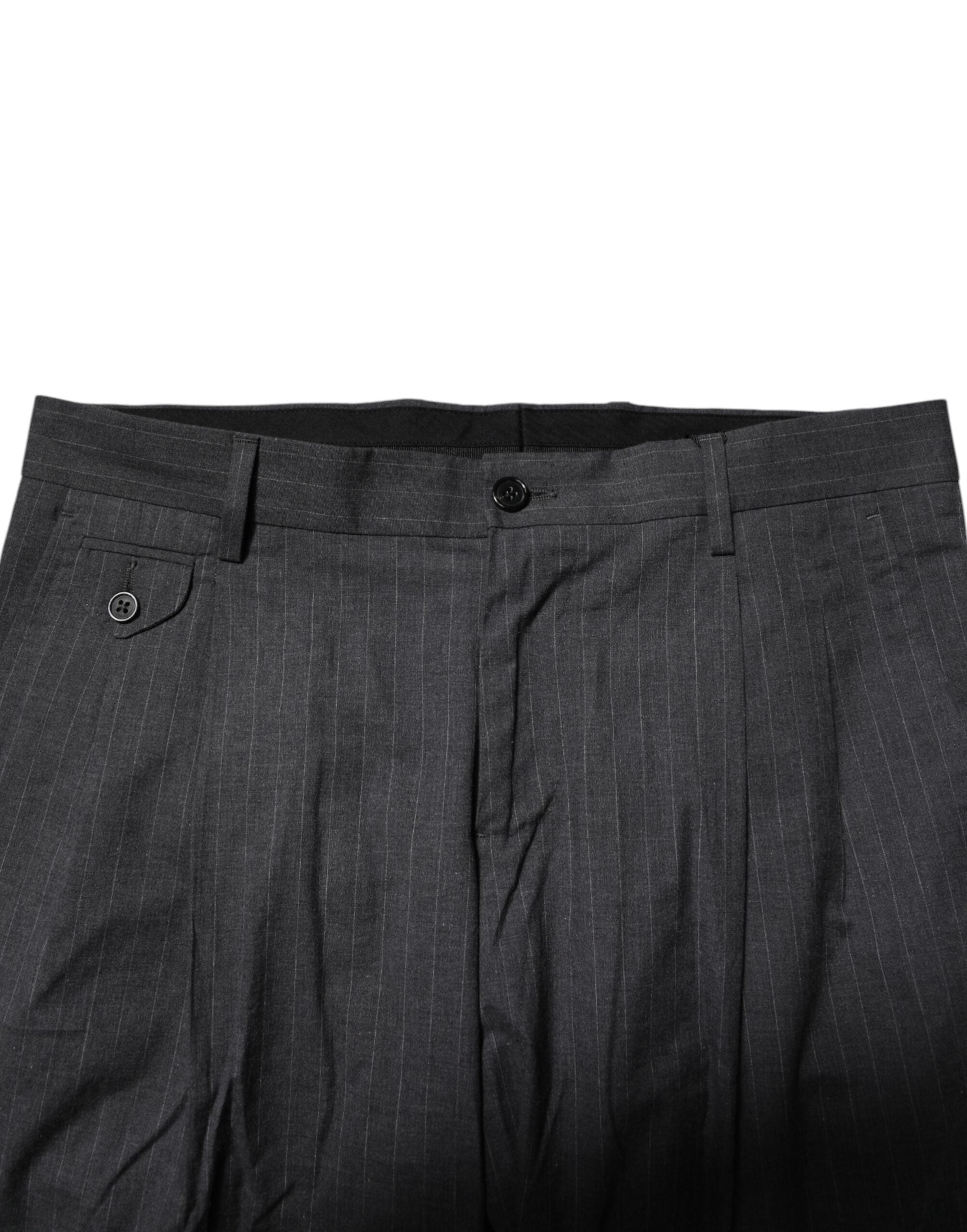 Graue gestreifte elegante Baumwollhose