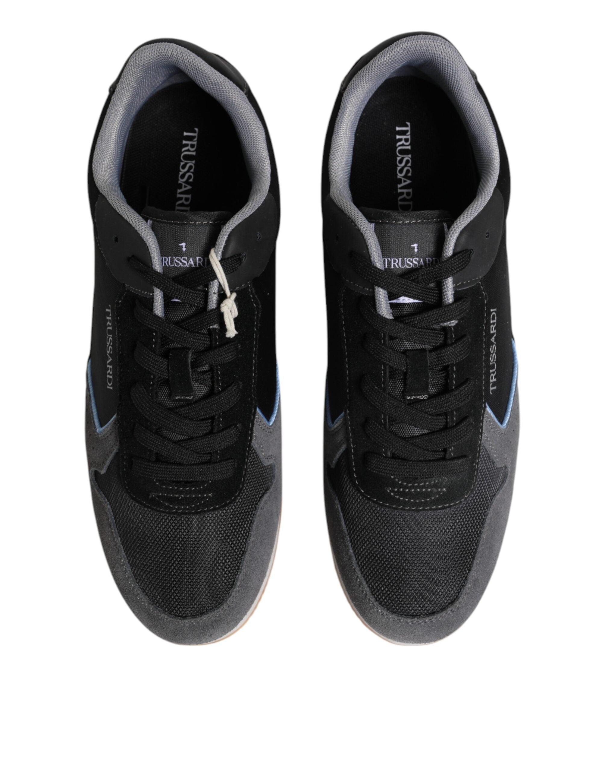 Black Gray Lace Up Low Top Casual Sneakers Shoes