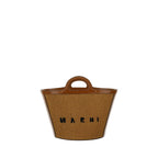 Brown Cotton Shoulder Bag