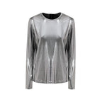 Gray Viscose Long Sleeve T-Shirt