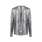 Gray Viscose Long Sleeve T-Shirt