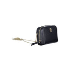 Blue Polyurethane Women Bag